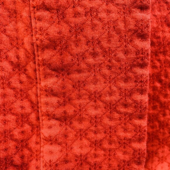 J JIll Womens Hooded Cardigan Red Textured Knit Open Front Long Sleeve Size L - Picture 5 of 12